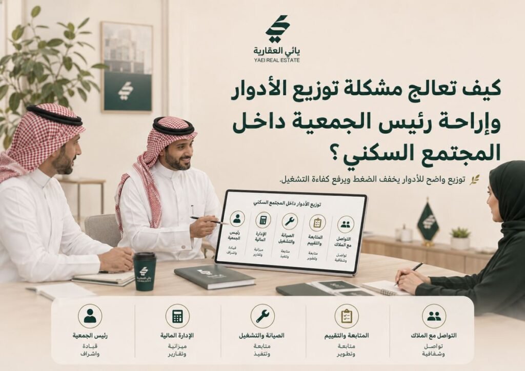 كيف تعالج مشكلة توزيع الأدوار وإراحة رئيس اتحاد ملاك داخل المجتمع السكني؟