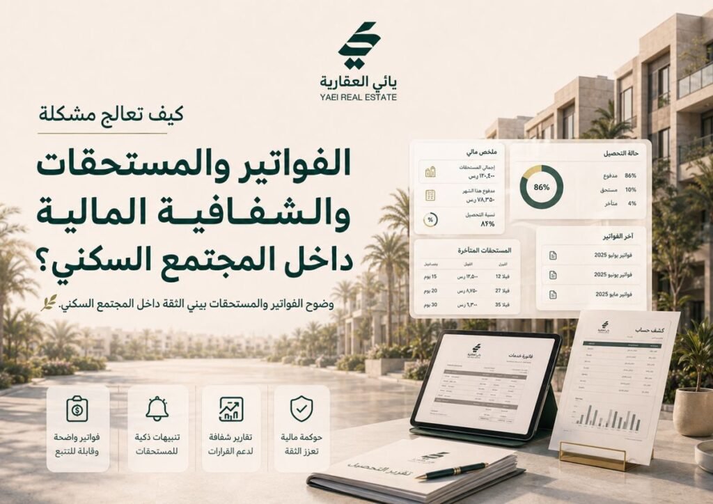 كيف تعالج مشكلة الفواتير والمستحقات والشفافية المالية داخل المجتمع السكني؟