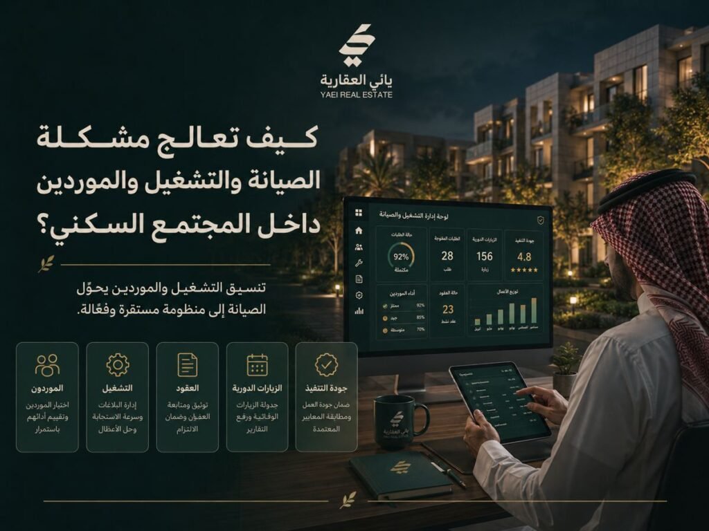 كيف تعالج مشكلة الصيانة والتشغيل والموردين داخل المجتمع السكني؟