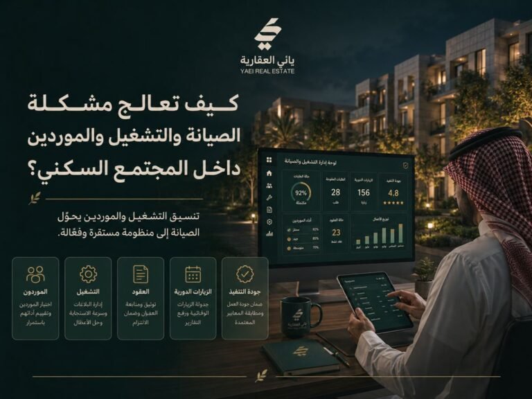 كيف تعالج مشكلة الصيانة والتشغيل والموردين داخل المجتمع السكني؟