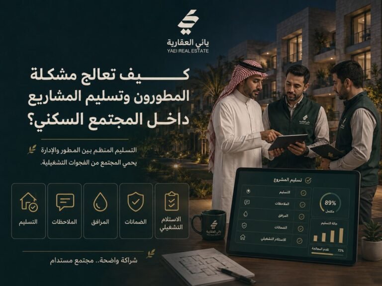 كيف تعالج مشكلة المطورون وتسليم المشاريع داخل المجتمع السكني؟
