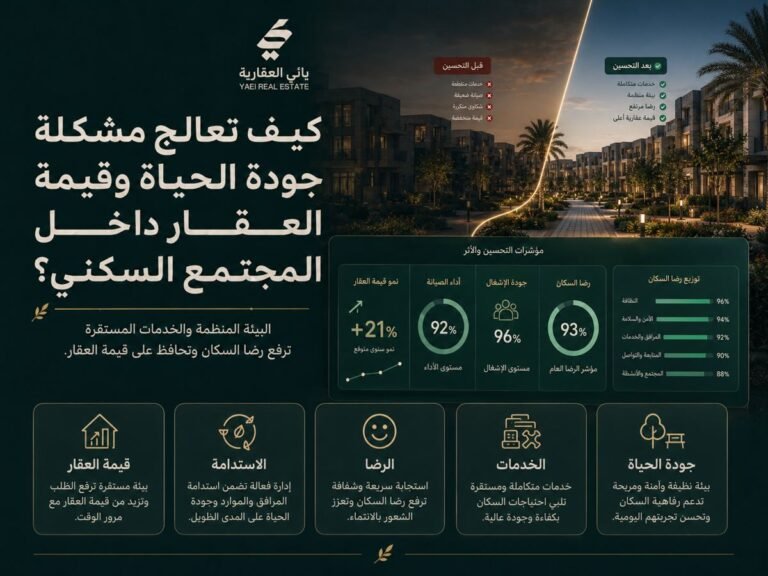 كيف تعالج مشكلة جودة الحياة وقيمة العقار داخل المجتمع السكني؟