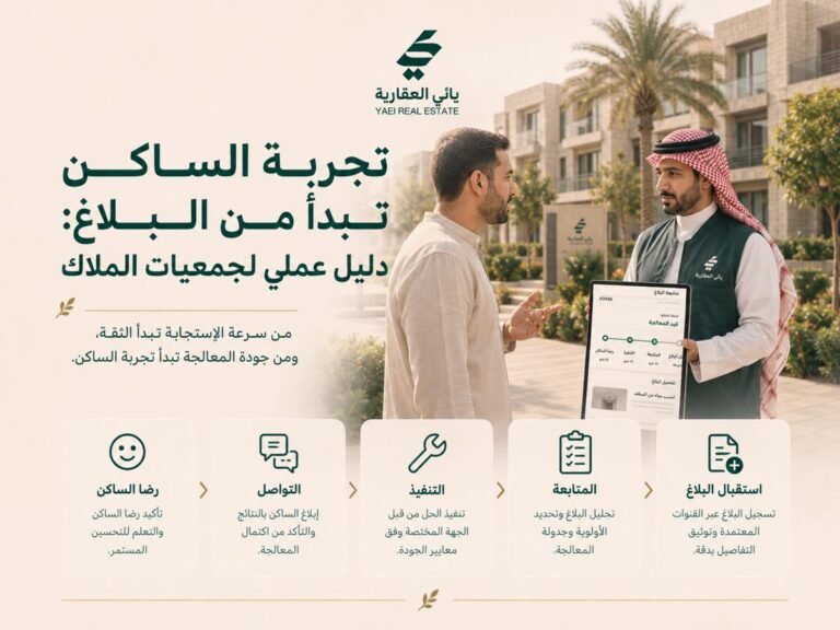تجربة الساكن تبدأ من البلاغ – دليل عملي لاتحاد ملاك
