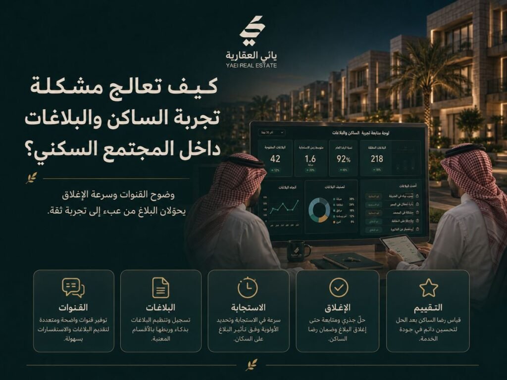 كيف تعالج مشكلة تجربة الساكن والبلاغات داخل المجتمع السكني؟