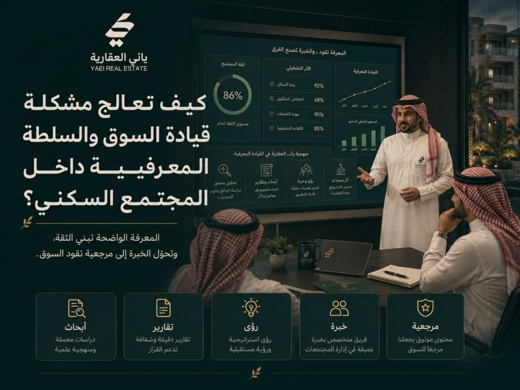 كيف تعالج مشكلة قيادة السوق والسلطة المعرفية داخل المجتمع السكني؟
