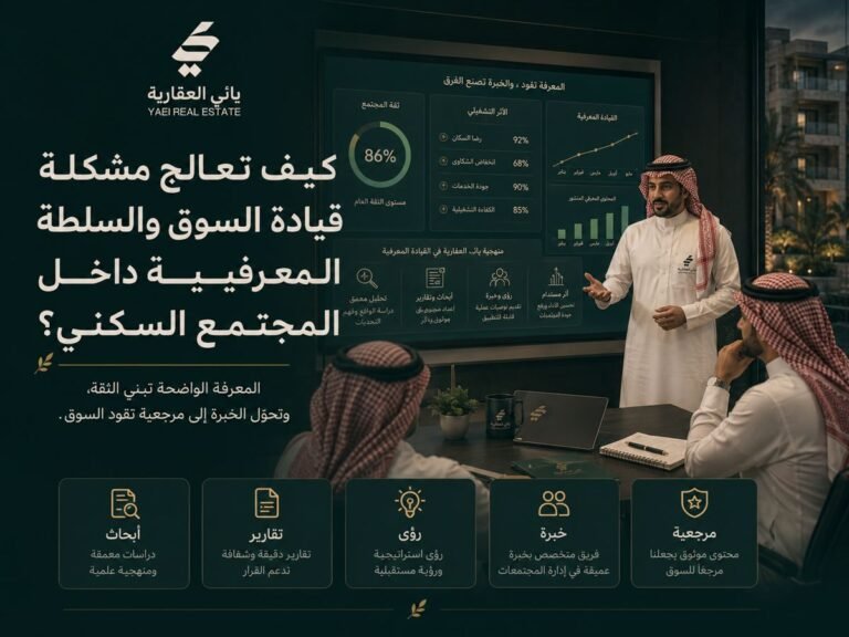 كيف تعالج مشكلة قيادة السوق والسلطة المعرفية داخل المجتمع السكني؟